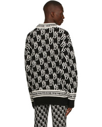 We11done Black Jacquard Logo Sweater