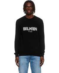 Balmain Black Merino Logo Sweater