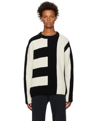 Joseph Black Off White Stripe Sweater