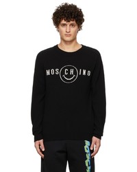 Moschino Black Smiley Edition Wool Cashmere Sweater