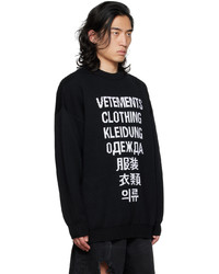 Vetements Black Translation Sweater