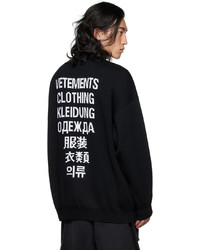 Vetements Black Translation Sweater