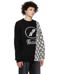 We11done Black Wd1 Graphic Mix Logo Sweater