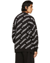 Vetements Black White All Over Logo Sweater