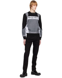 Alexander McQueen Black White Jacquard Sweater