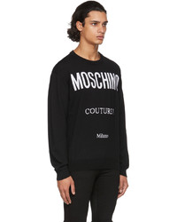 Moschino Black White Wool Couture Sweater