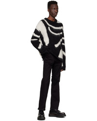BLK DNM Black White Wool Sweater