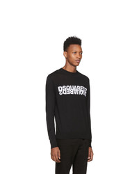DSQUARED2 Black Wool Mirrored Logo Sweater