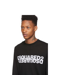 DSQUARED2 Black Wool Mirrored Logo Sweater