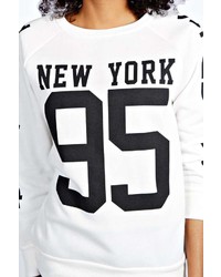 Boohoo Keira New York Print Sweatshirt