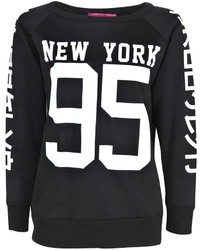 Boohoo Keira New York Print Sweatshirt