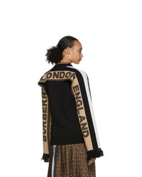 Burberry Brown And Black Cashmere Capelet Sweater