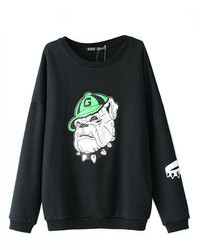 ChicNova Dog Head Print Sweatshirt