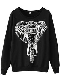 ChicNova Long Sleeves Elephant Print Sweater