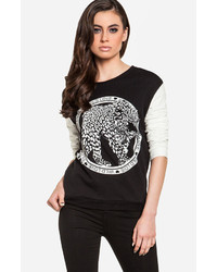 Dailylook Wild Love Leopard Sweatshirt In Black L