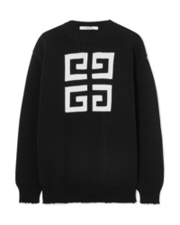 Givenchy Distressed Intarsia Cotton Sweater