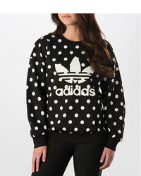 adidas Dots Allover Print Trefoil Crew Sweatshirt