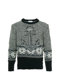 Thom Browne Embroidered Long Sleeve Sweater