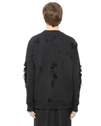 Givenchy Logo Printed Destroyed Cotton Sweatshirt