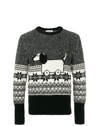 Thom Browne Hector Toy Icon Mohair Tweed Crewneck Pullover