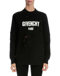 Givenchy Long Sleeve Logo Print Sweatshirt Black