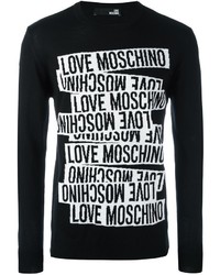 Love Moschino Logo Print Long Sleeve Sweater