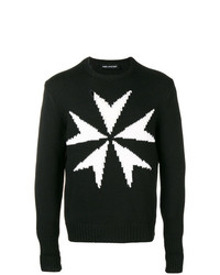 Neil Barrett Maltese Cross Intarsia Sweater