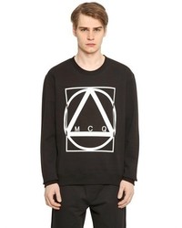 McQ by Alexander McQueen Geometric Logo Printed Cotton Sweatshirt