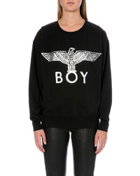 Boy London Metallic Eagle Logo Cotton Jersey Sweatshirt
