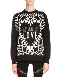 Givenchy Power Of Love Long Sleeve Graphic Sweatshirt Black