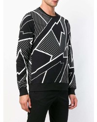 Les Hommes Urban Printed Crewneck Sweater