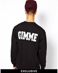 Reclaimed Vintage Sweatshirt With Gimme Back Print Black