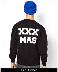 Reclaimed Vintage Sweatshirt With Xxxmas Print Black