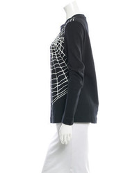 Love Moschino Spider Web Printed Pullover Sweatshirt