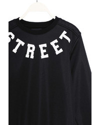 Street Zippered Black Sweatshirt