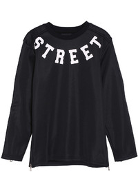 Street Zippered Black Sweatshirt