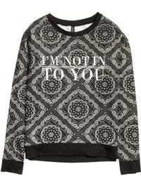 H&M Sweatshirt With Printed Design Blackwhite Patterned Ladies