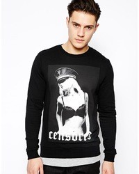 Asos Sweatshirt With Sexy Girl Print Black