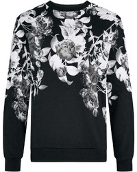 Topman Monochrome Floral Print Sweatshirt