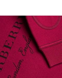 Burberry Topstitch Detail Wool Cashmere Blend Sweatshirt