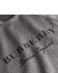 Burberry Topstitch Detail Wool Cashmere Blend Sweatshirt