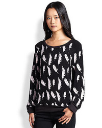 Wildfox Couture Wildfox Pillow Fight Feather Print Sweatshirt