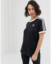 adidas Originals Adicolor Three Stripe T Shirt In Black
