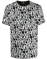 Karl Lagerfeld All Over Graffiti Logo Print T Shirt