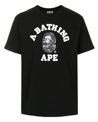 A Bathing Ape Ape Face Logo Print Cotton T Shirt