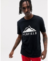 Penfield Augusta Mountain Logo Front T Shirt In Black