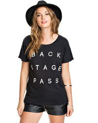 Back Stage Pass Print T Shirt