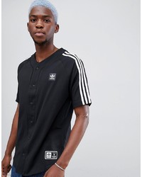 Adidas Skateboarding Baseball Shirt In Black Dh6641