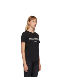 Balmain Black And White Logo T Shirt
