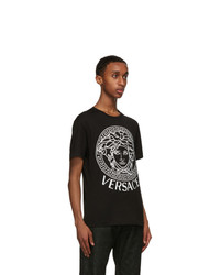 Versace Black And White Medusa Print T Shirt